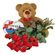 red roses with teddy and chocolates. Madagascar